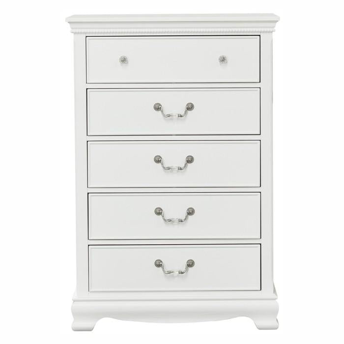 Lucida 5 Drawer Chest in White 2039W-9