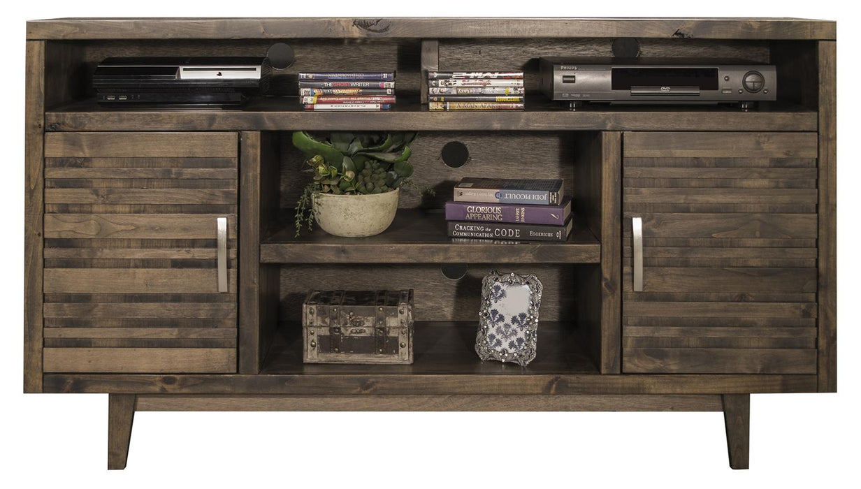 Legends Furniture Avondale 3pc Entertainment Wall with 62" TV Console in Charcoal
