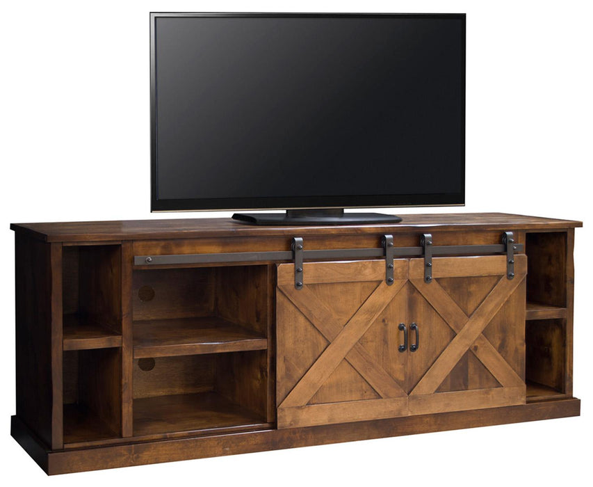 Legends Furniture Farmhouse 85" TV Console with Hutch in Aged Whiskey