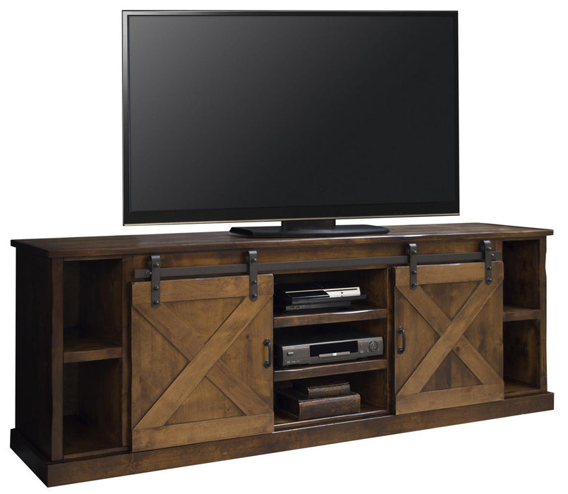 Legends Furniture Farmhouse 85" TV Console with Hutch in Aged Whiskey