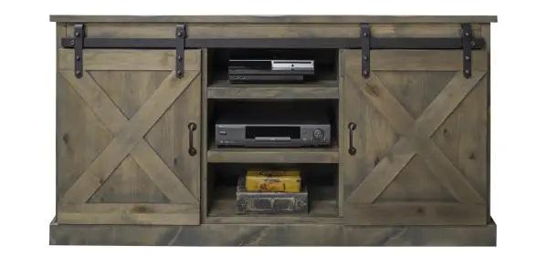 Legends Furniture Farmhouse 66" Corner TV Console in Barnwood