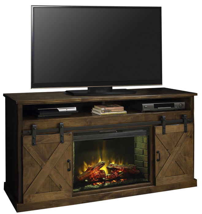 Legends Furniture Farmhouse 66" Fireplace Console in Aged Whiskey
