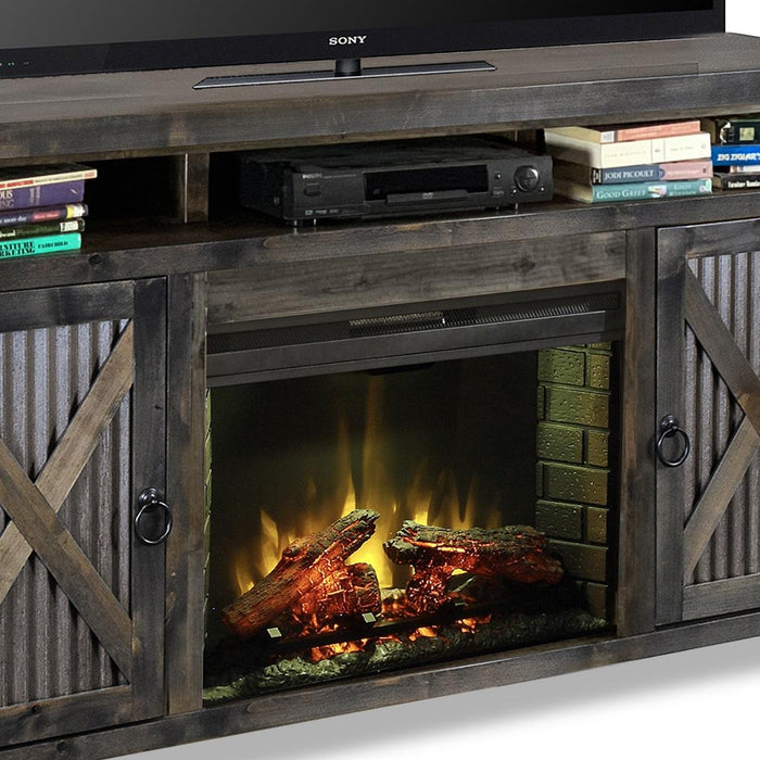 Legends Furniture Jackson Hole Fireplace Console in Charcoal