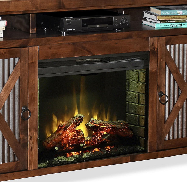 Legends Furniture Jackson Hole Fireplace Console in Aged Whiskey