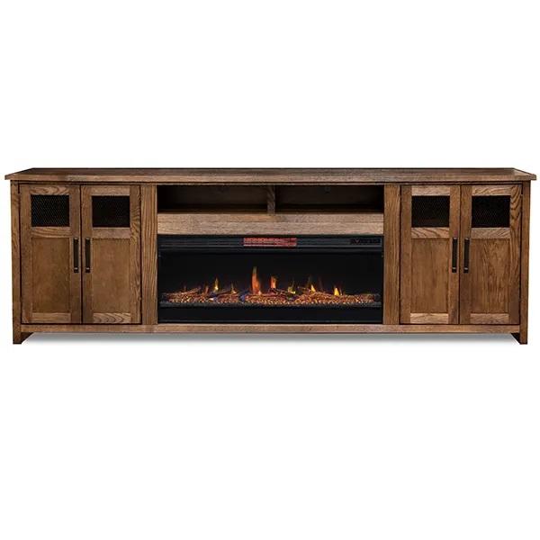Legends Furniture Maison Fireplace Super Console in Burbon Oak image