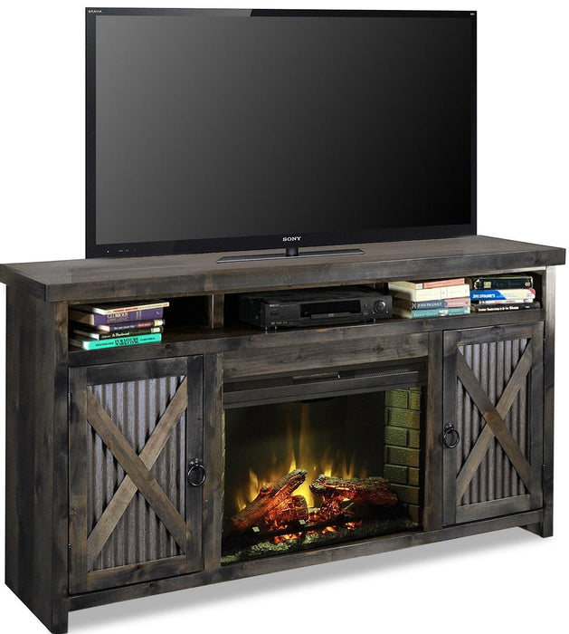 Legends Furniture Jackson Hole Fireplace Console in Charcoal