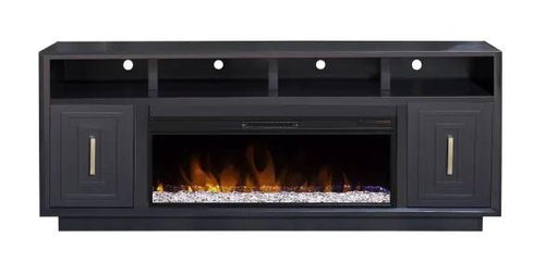 Legends Furniture Sunset 83" Fireplace Console in Seal Skin Black image
