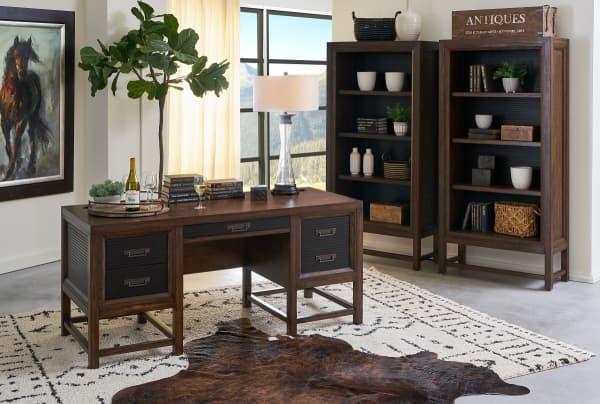 Legends Furniture Branson Pedestal Desk in Two-tone