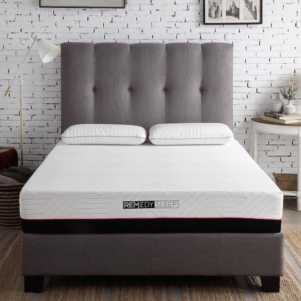 Legends Furniture Tufted Nailhead Queen Platform Bed in Grey