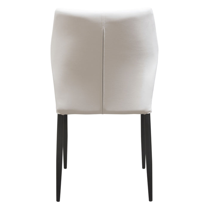 Milo 4-Pack Dining Chairs in White Diamond Tufted Leatherette with Black Powder Coat Legs by Diamond Sofa