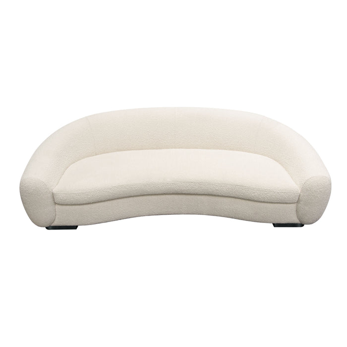 Pascal Sofa in Bone Boucle Textured Fabric w/ Contoured Arms & Back by Diamond Sofa