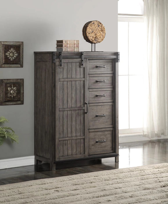 Legends Furniture Storehouse 5 Drawer Chest in Smoked Grey