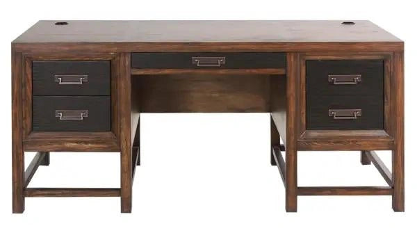 Legends Furniture Branson Pedestal Desk in Two-tone