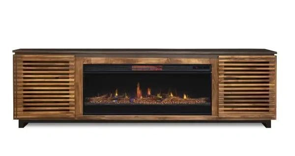 Legends Furniture Graceland 86" Fireplace Console in Black with Bourbon