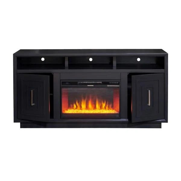 Legends Furniture Sunset 67" Fireplace Console in Seal Skin Black
