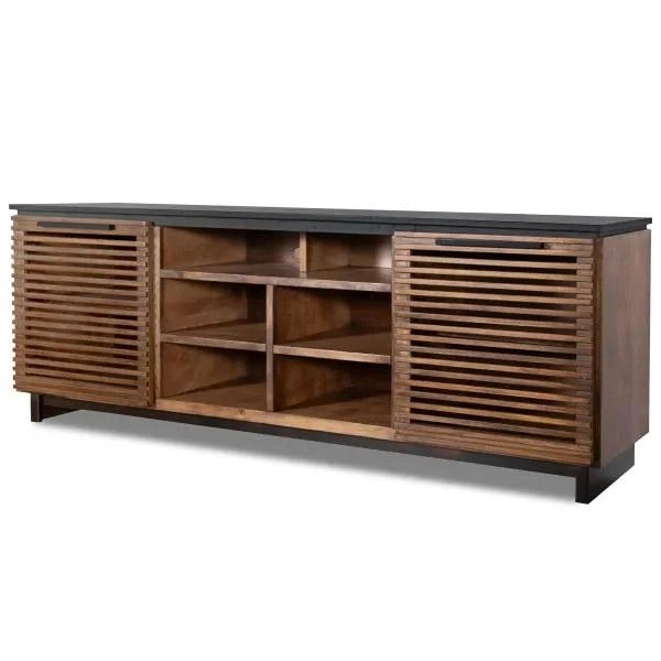 Legends Furniture Graceland 85" Console in Black with Bourbon