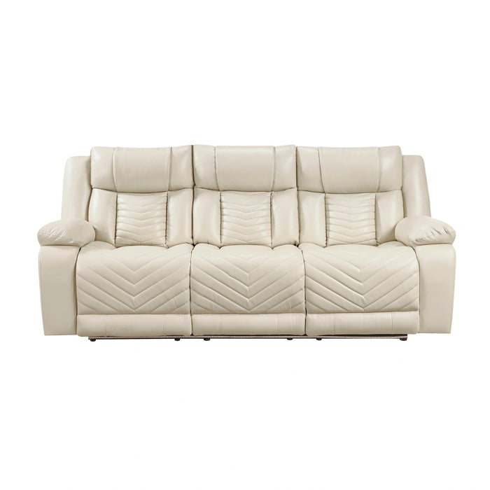 Huron-Power Double Reclining Sofa with Center Drop-Down Cup Holders, Wireless Charger, Magazine Bag, LED and Charging Ports image