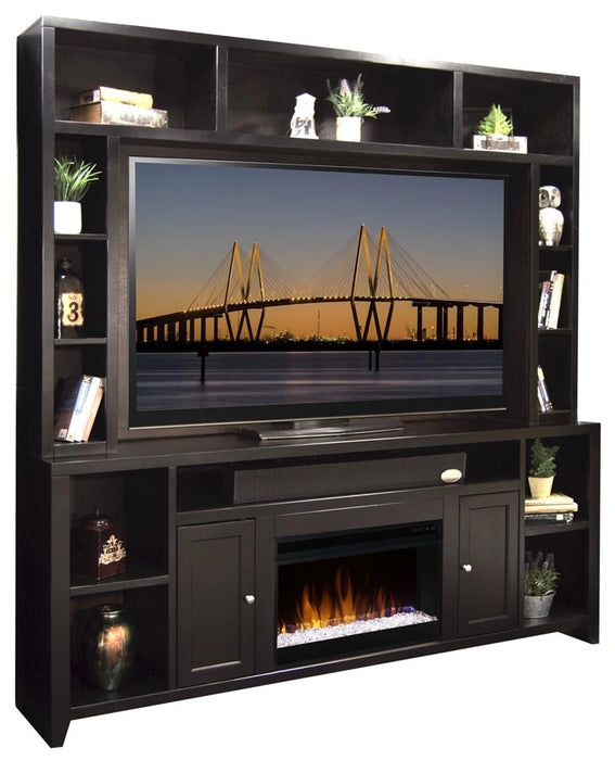 Legends Furniture Urban Loft 84" Super Fireplace Console with Hutch in Mocha