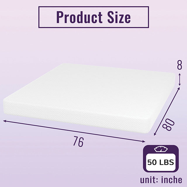 Nasturtium 8" E.King Bamboo Charcoal Infused Memory Foam