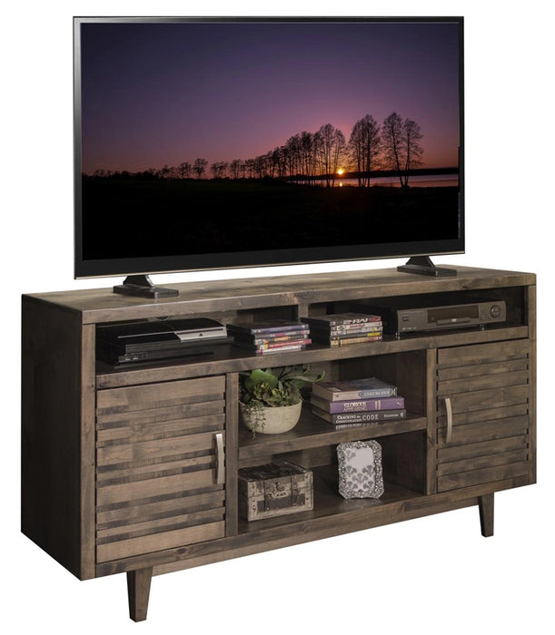 Legends Furniture Avondale 3pc Entertainment Wall with 62" TV Console in Charcoal