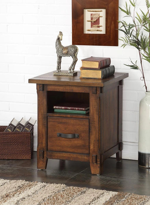 Legends Furniture Restoration Rolling File Cabinet in Rustic Walnut
