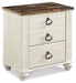 Willowton Panel Bed with Mirrored Dresser & 2 Nightstands