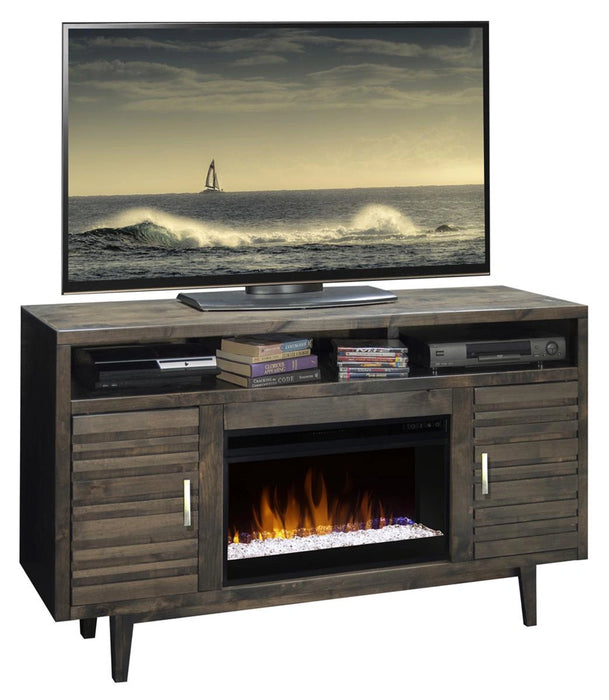 Legends Furniture Avondale 3pc Entertainment Wall with 61" Fireplace Console in Charcoal