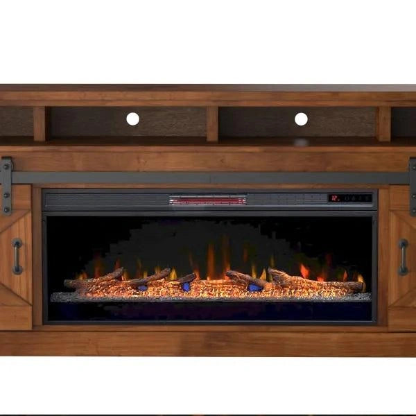Legends Furniture Farmhouse 94" Fireplace Console in Aged Whiskey