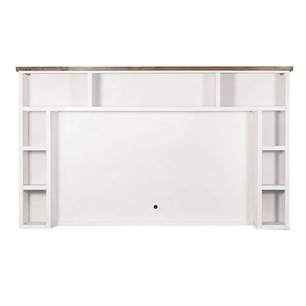 Legends Furniture Hampton Super Hutch in Barnwood with Jasmin White